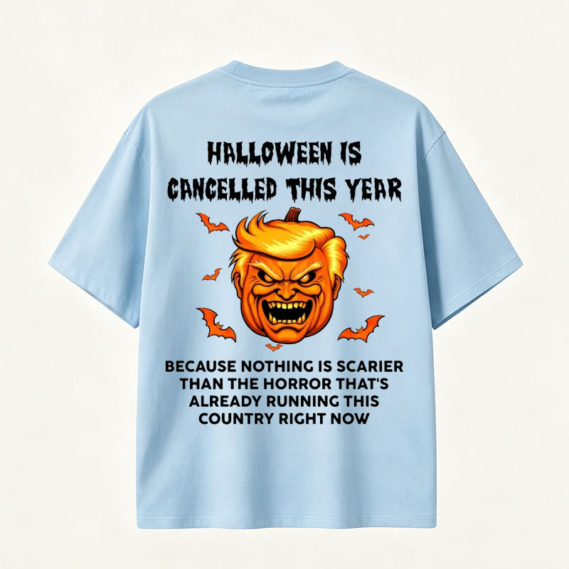Halloween Is Cancelled This Year Funny Pumpkin Graphic T-Shirt for Spooky Season Lovers