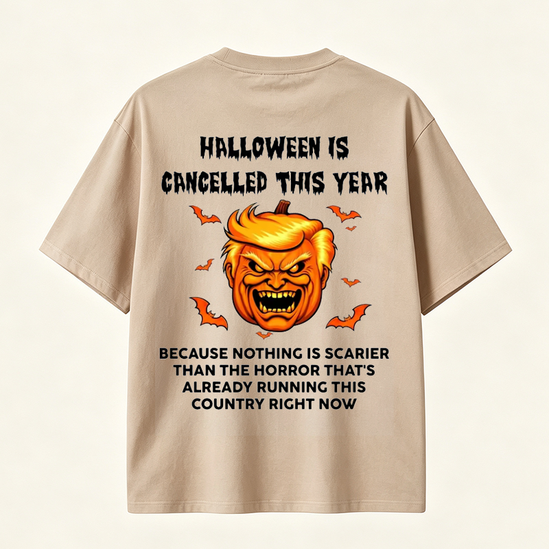 Halloween Is Cancelled This Year Funny Pumpkin Graphic T-Shirt for Spooky Season Lovers