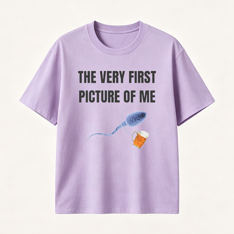 Funny Beer Lover T Shirt for Men Featuring A Hilarious First Picture Joke and Unique Meme Style Design