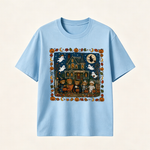 Vintage Halloween T Shirt for Men and Women Featuring Spooky Haunted House, Ghosts and Cute Trick or Treat Design