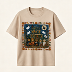 Vintage Halloween T Shirt for Men and Women Featuring Spooky Haunted House, Ghosts and Cute Trick or Treat Design