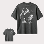 Dark Gothic Couple T Shirt Featuring Skeleton Love Design and “Better Together” Romantic Alternative Style