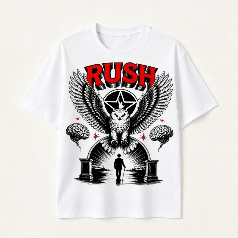 Rush Eagle Vintage Graphic T-Shirt, Dark Rock Inspired Symbolic Design Tee