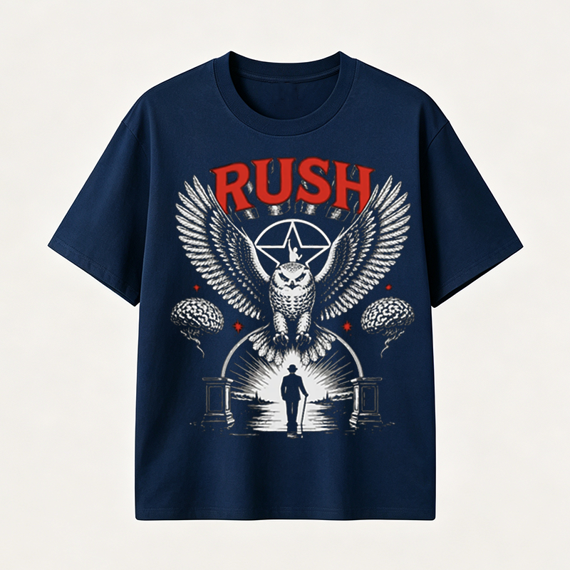 Rush Eagle Vintage Graphic T-Shirt, Dark Rock Inspired Symbolic Design Tee