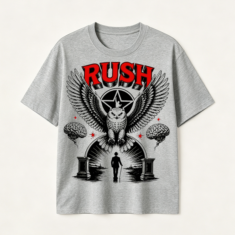 Rush Eagle Vintage Graphic T-Shirt, Dark Rock Inspired Symbolic Design Tee