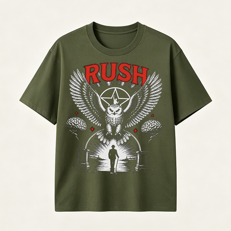 Rush Eagle Vintage Graphic T-Shirt, Dark Rock Inspired Symbolic Design Tee
