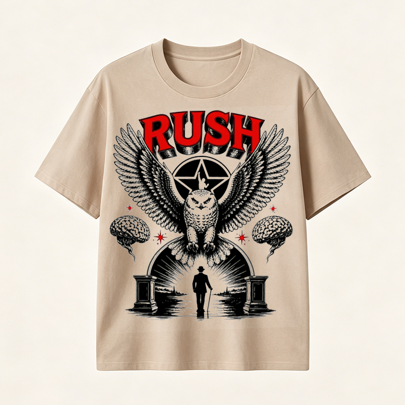 Rush Eagle Vintage Graphic T-Shirt, Dark Rock Inspired Symbolic Design Tee