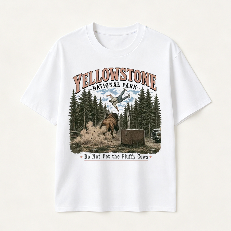 Yellowstone National Park Vintage T-Shirt, Western Wildlife Adventure Graphic Tee
