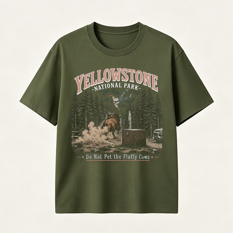Yellowstone National Park Vintage T-Shirt, Western Wildlife Adventure Graphic Tee