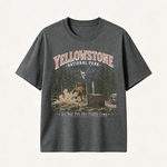 Yellowstone National Park Vintage T-Shirt, Western Wildlife Adventure Graphic Tee