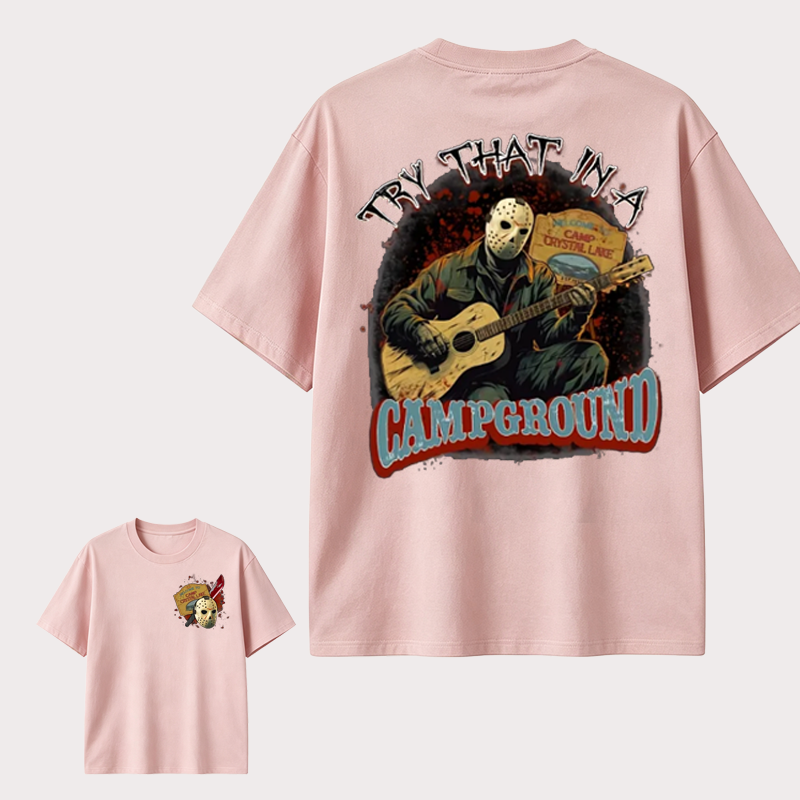 Camp Crystal Lake Horror Vintage T-Shirt, Retro Camping Slasher Graphic Tee