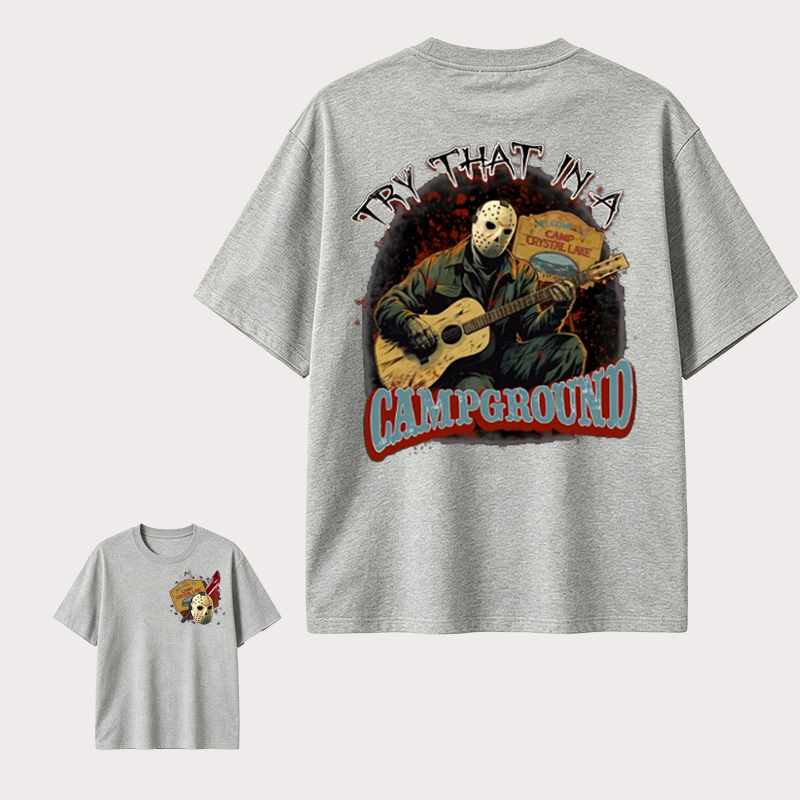 Camp Crystal Lake Horror Vintage T-Shirt, Retro Camping Slasher Graphic Tee