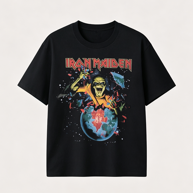 Iron Maiden Graphic T-Shirt Featuring Explosive Eddie Artwork for Bold Heavy Metal Fans and Concert Looks