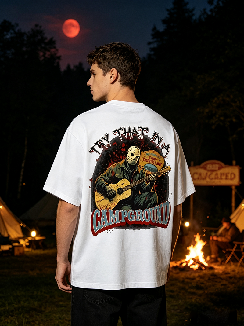 Camp Crystal Lake Horror Vintage T-Shirt, Retro Camping Slasher Graphic Tee