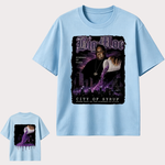 Big Moe Inspired Graphic T-Shirt with Purple Street Art Design and Hip Hop Culture Style