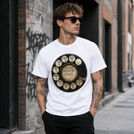 Vintage Rotary Phone Dial Pattern T-Shirt--VINT031