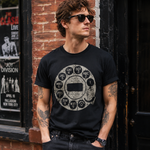 Vintage Rotary Phone Dial Pattern T-Shirt--VINT039