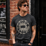 Vintage Rotary Phone Dial Pattern T-Shirt--VINT039
