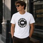 Vintage Rotary Phone Dial Pattern T-Shirt--VINT045
