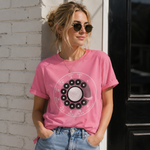 Vintage Rotary Phone Dial Pattern T-Shirt--VINT053