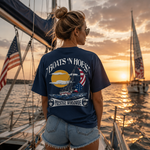 Boats N Hoes Vintage Sailing T-Shirt, Nautical American Coastal Graphic Tee