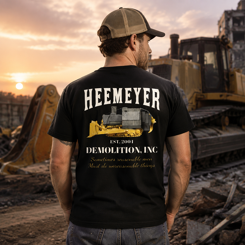 Heemeyer Demolition Vintage Heavy Equipment T-Shirt, Construction Worker Graphic Tee