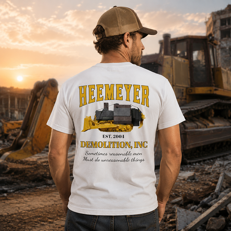 Heemeyer Demolition Vintage Heavy Equipment T-Shirt, Construction Worker Graphic Tee