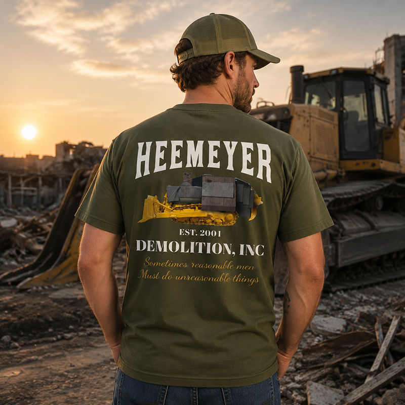 Heemeyer Demolition Vintage Heavy Equipment T-Shirt, Construction Worker Graphic Tee
