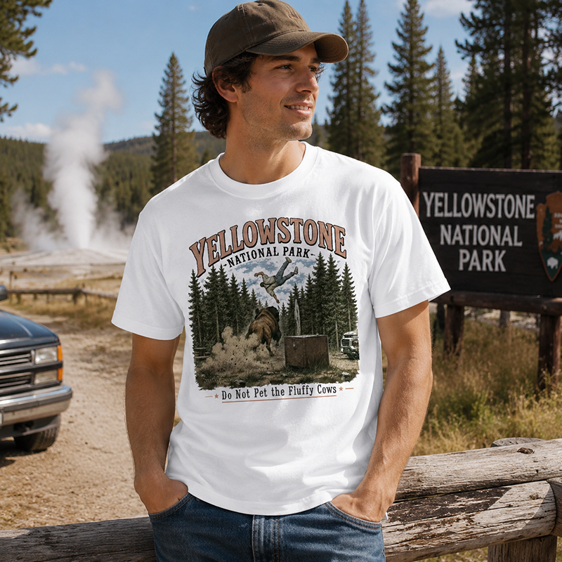 Yellowstone National Park Vintage T-Shirt, Western Wildlife Adventure Graphic Tee