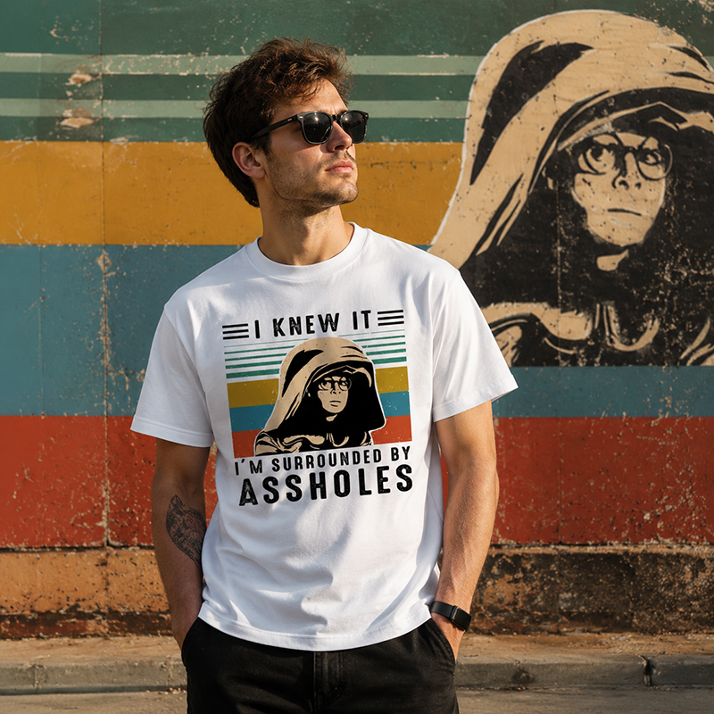 Vintage Rebel Graphic T-Shirt, Retro Attitude Streetwear Tee with Bold Statement Design
