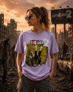 Left 4 Dead Inspired Horror Graphic T-Shirt with Zombie Survival Style and Dark Gaming Aesthetic