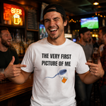Funny Beer Lover T Shirt for Men Featuring A Hilarious First Picture Joke and Unique Meme Style Design