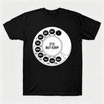 Vintage Rotary Phone Dial Pattern T-Shirt--VINT019