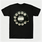 Vintage Rotary Phone Dial Pattern T-Shirt--VINT017