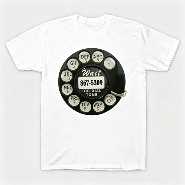 Vintage Rotary Phone Dial Pattern T-Shirt--VINT047