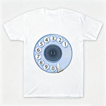 Vintage Rotary Phone Dial Pattern T-Shirt--VINT012