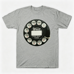 Vintage Rotary Phone Dial Pattern T-Shirt--VINT017