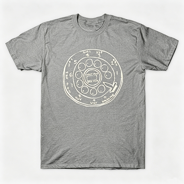 Vintage Rotary Phone Dial Pattern T-Shirt--VINT005