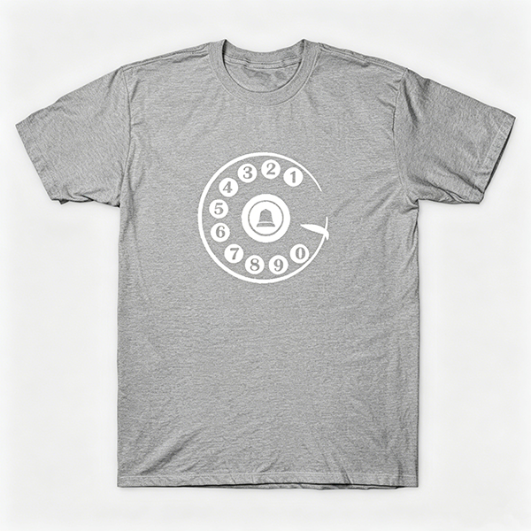 Vintage Rotary Phone Dial Pattern T-Shirt--VINT035