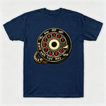 Vintage Rotary Phone Dial Pattern T-Shirt--VINT033