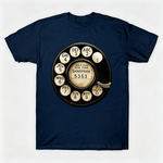 Vintage Rotary Phone Dial Pattern T-Shirt--VINT031