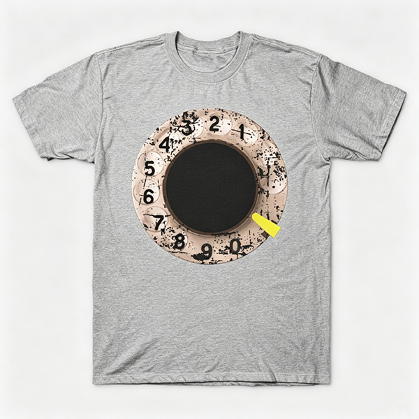 Vintage Rotary Phone Dial Pattern T-Shirt--VINT010