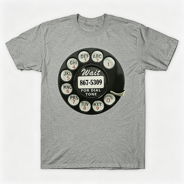 Vintage Rotary Phone Dial Pattern T-Shirt--VINT047