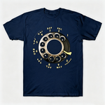 Vintage Rotary Phone Dial Pattern T-Shirt--VINT018