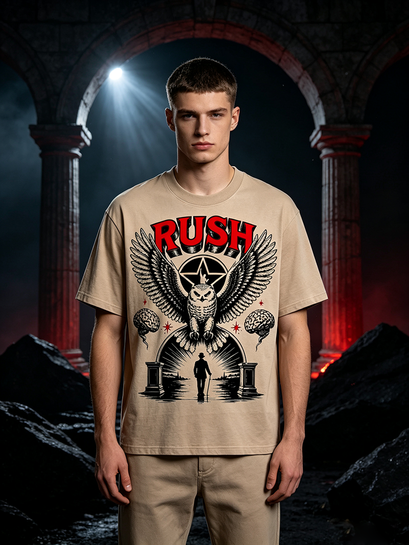 Rush Eagle Vintage Graphic T-Shirt, Dark Rock Inspired Symbolic Design Tee