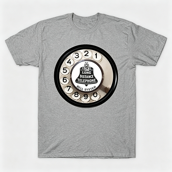 Vintage Rotary Phone Dial Pattern T-Shirt--VINT041