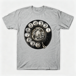 Vintage Rotary Phone Dial Pattern T-Shirt--VINT038