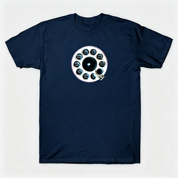 Vintage Rotary Phone Dial Pattern T-Shirt--VINT052