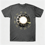 Vintage Rotary Phone Dial Pattern T-Shirt--VINT011
