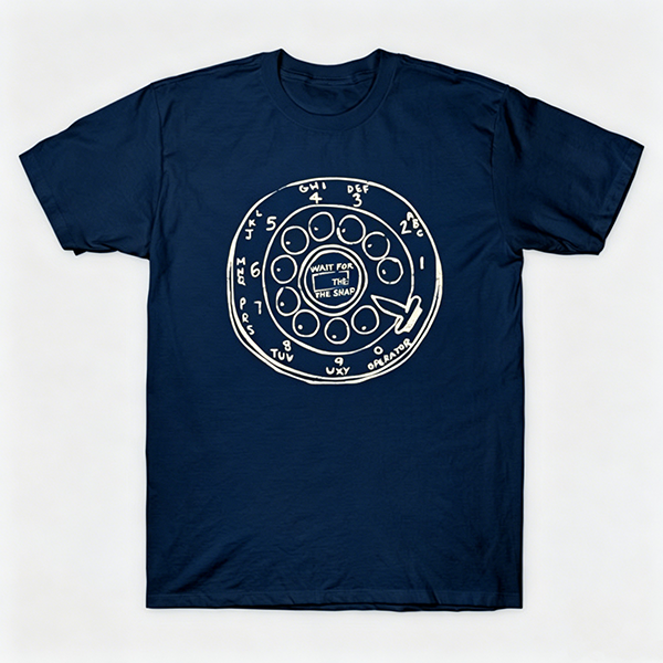 Vintage Rotary Phone Dial Pattern T-Shirt--VINT005